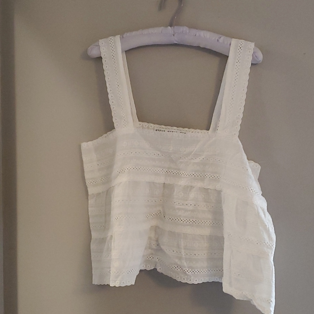 White laced crop top